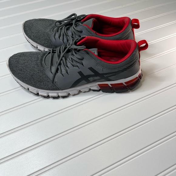 Asics mens running shoes 11 1/2 red/gray - Picture 4 of 7